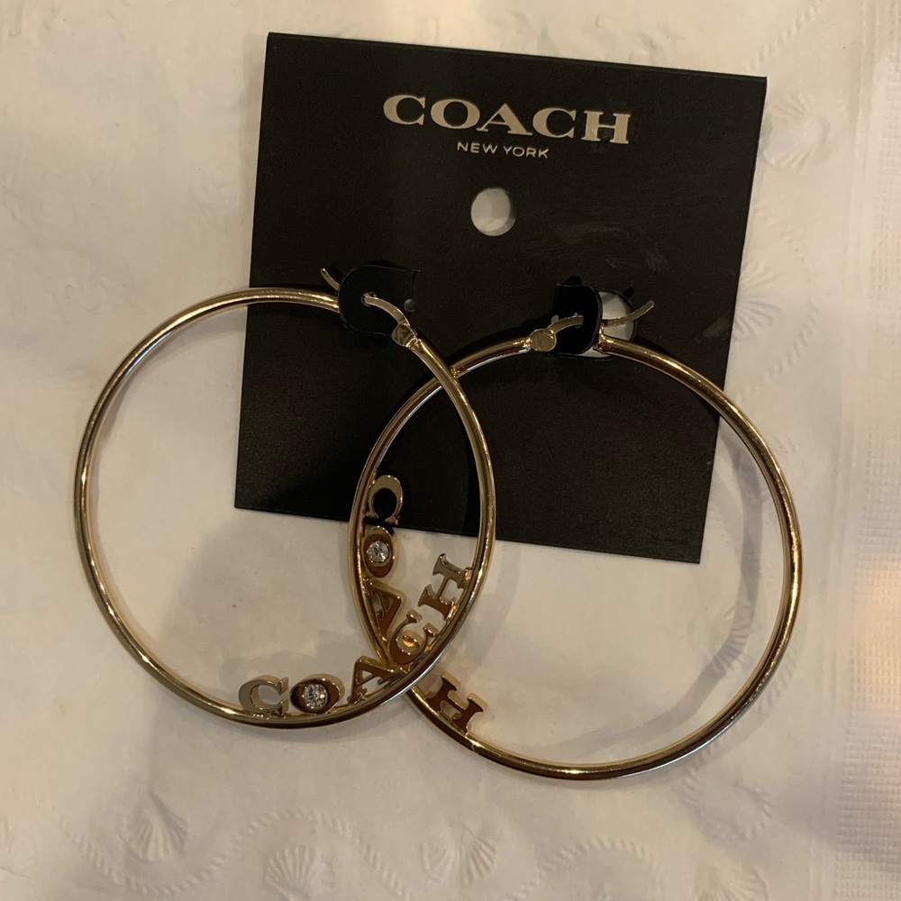 Coach X Jennifer Lopez Gold Hoop Earrings